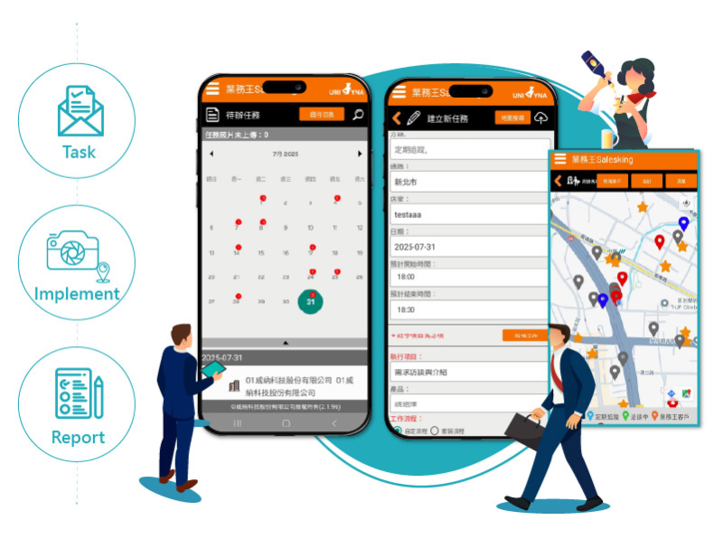 Sales Tasks, Executed with the SalesKing APP